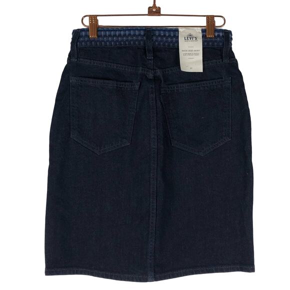 LEVI'S Embroidered Button Front Denim Skirt New 25 - Picture 3 of 9